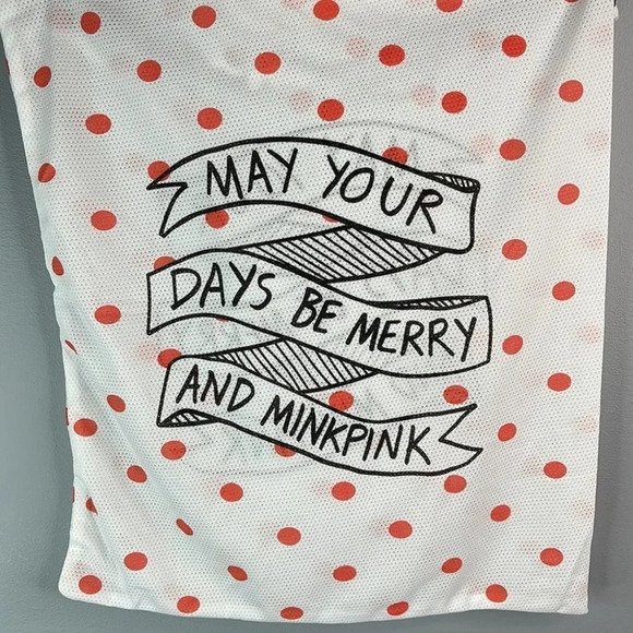 MINKPINK NWT 3 Pc Christmas Sleepwear White Black Green Eggnog Elves Dasher XS - Picture 7 of 8